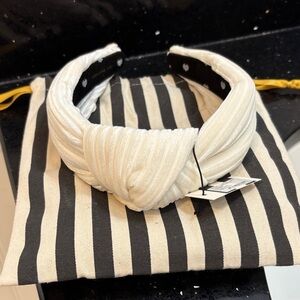 NWT Lele Sadoughi Elegant White Velvet Headband